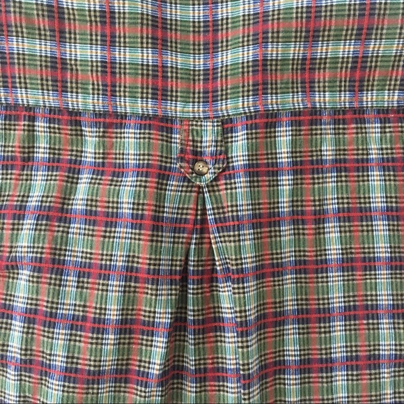80s VTG Plaid Button Down Shoulder Pads - Picture 6 of 8